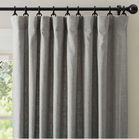 Pottery Barn Custom Emery linen 3 in 1 pole top curtains in flagstone - Picture 4 of 12